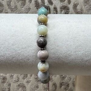 Amazonite Natural Crystal Gemstone Stretch Bracelet -Calm & Clarity